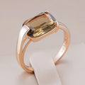 Orange and Greenish Crystal Ring
