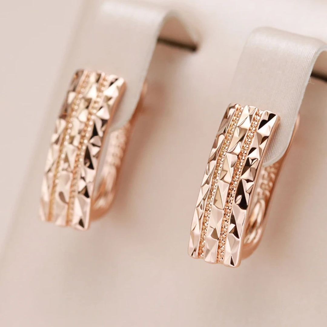 Gold-Tone Rectangular Earrings
