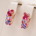 Red and Violet Crystal Earrings