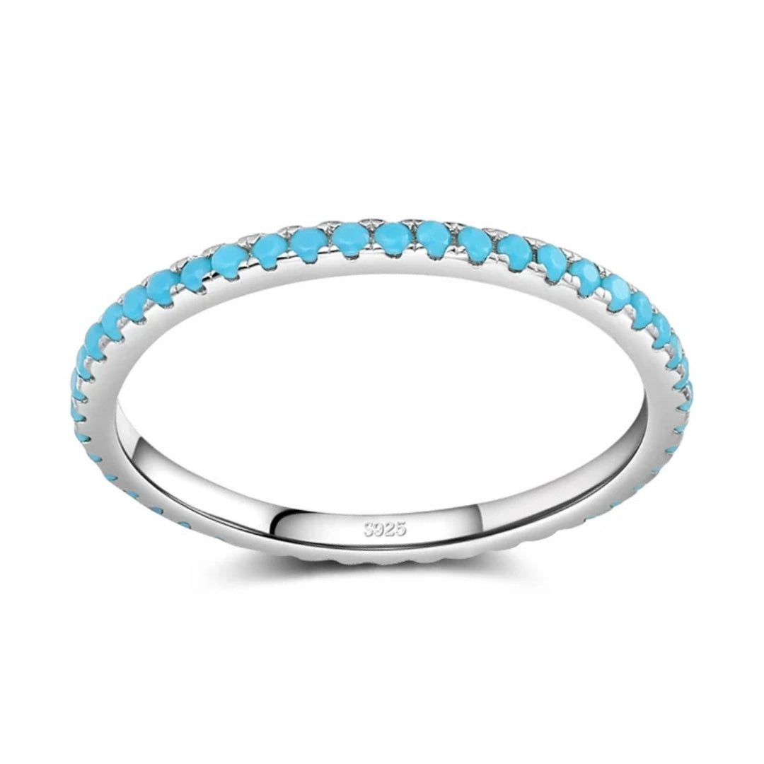 Opal-Look Silver-Tone Ring
