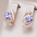 Bright Purple Gold-Tone Earrings