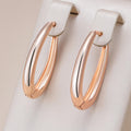 Rose Gold-Tone Simple Oval Hoop Earrings