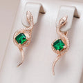 Green Serpent Crystal Earrings