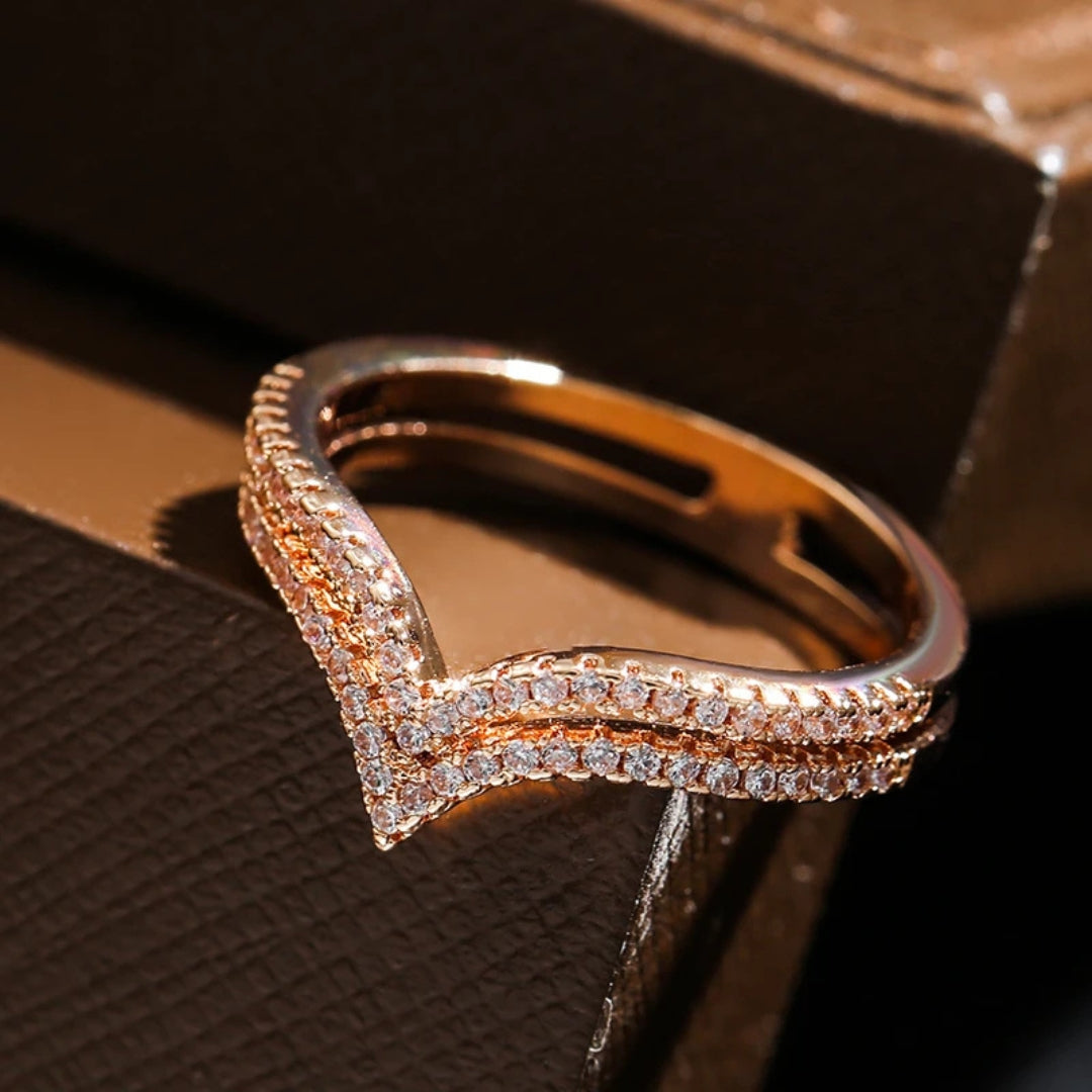 Pointed Bright Layered Ring