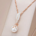 Bright Leaf and Pearl Necklace