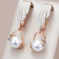 Bright Pearl Gold-Tone Earrings
