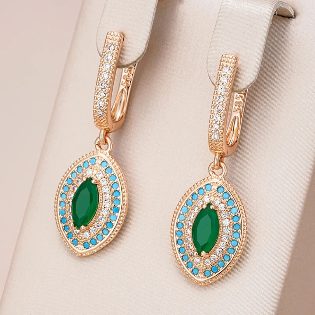 Blue and Green Mandala Earrings