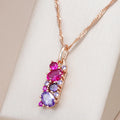 Red and Violet Crystal Necklace