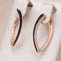 Black Enamel Curved Hoop Earrings