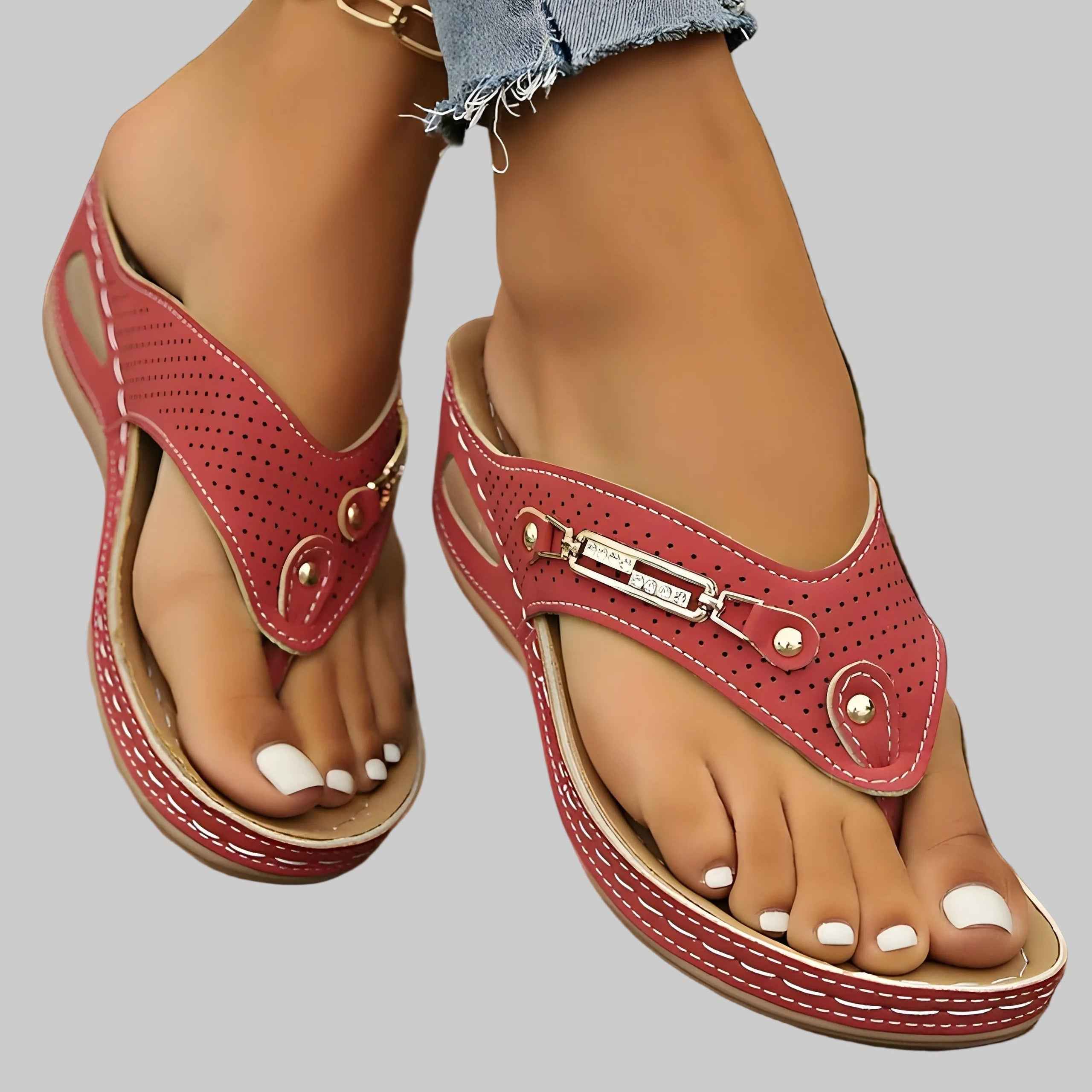 Adjustable Strap Sandals with Contoured Footbed Support