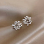 Circular Opal-Look Flower Stud Earrings