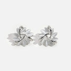 Circular Opal-Look Flower Stud Earrings