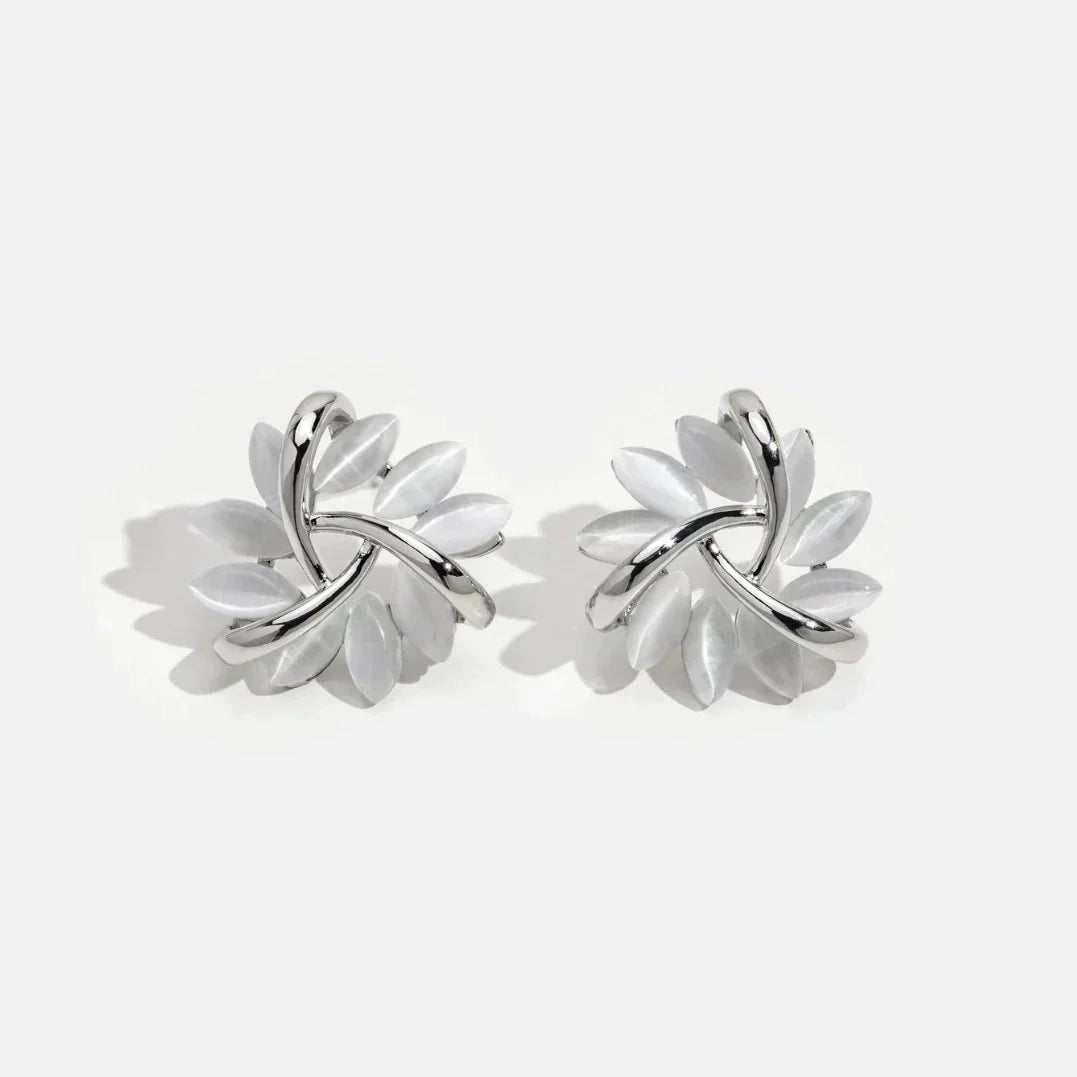 Nut-Shaped Earrings in Two Tones