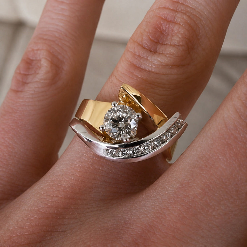 Artistic Irregular Two-Tone Ring