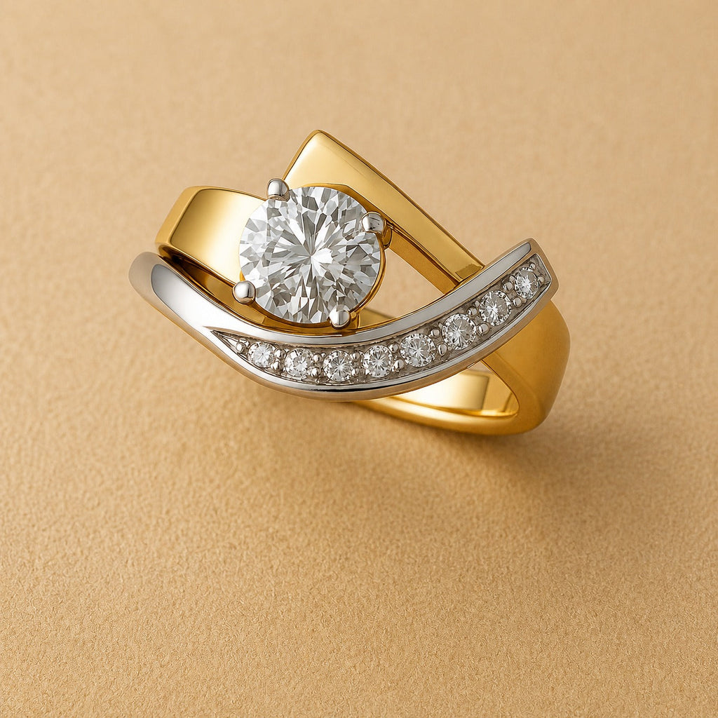 Artistic Irregular Two-Tone Ring