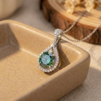Green Stone Swirl Pendant Necklace