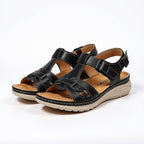 Cushioned Wedge Sandals with Rounded Toe
