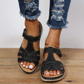 Cushioned Wedge Sandals with Rounded Toe