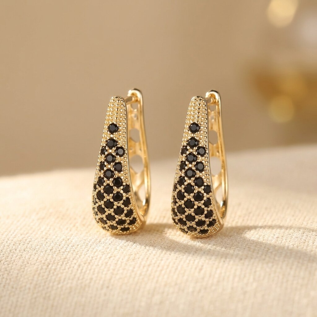 Colourful Zirconia Circular Hoop Earrings