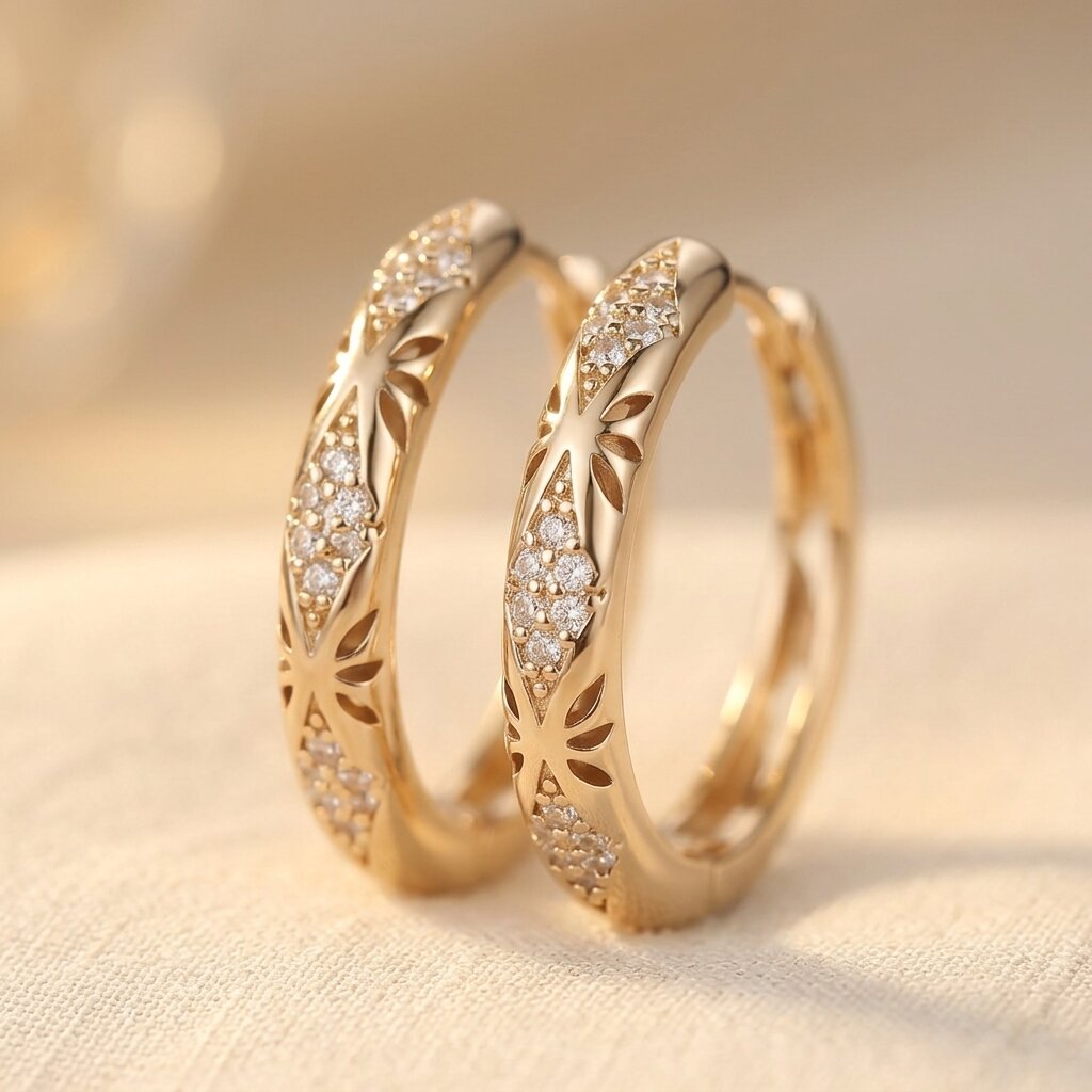 Vintage Bohemian Micro Pavé Zirconia Hoop Earrings