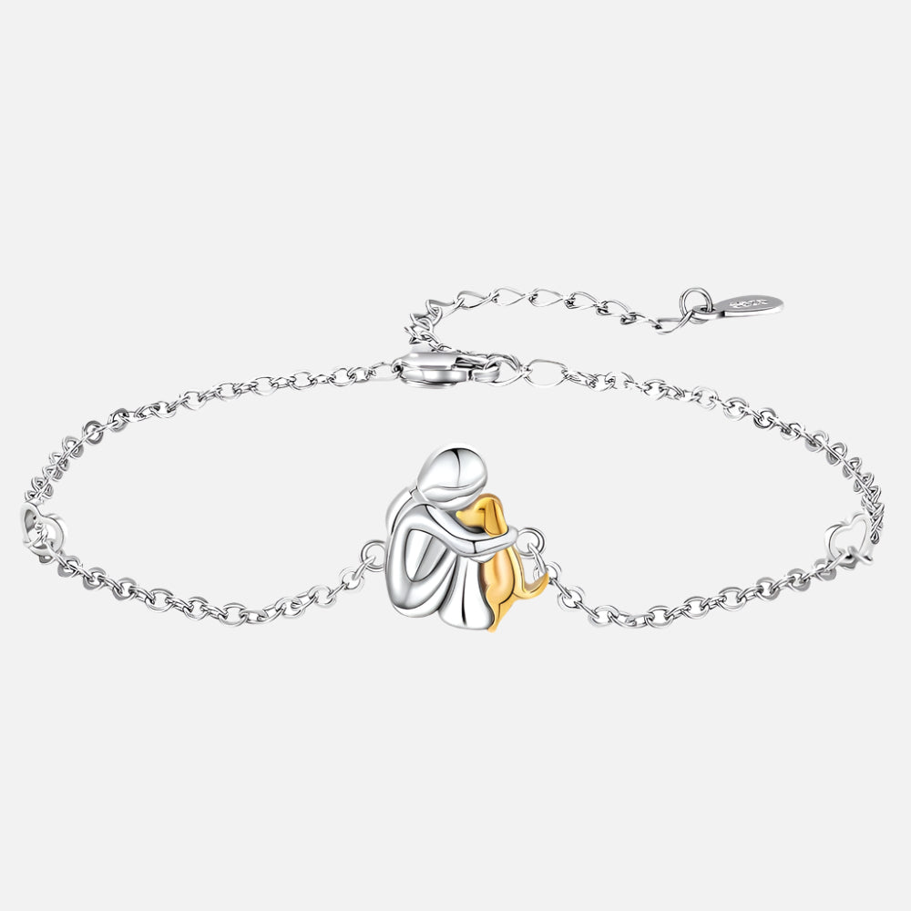 Adjustable Puppy Charm Bracelet with Optional Heart