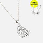 Conjunto de Colar com Pendente e Brincos Abraço