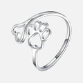 Verstelbare ring met pootje en hart