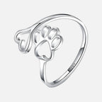 Verstelbare ring met pootje en hart