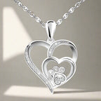 Sterling zilveren ketting met pootje, hart en zirkonia