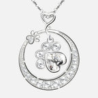 925 Sterling Silver Paw Print Necklace with Cubic Zirconia