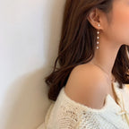 Pearl Drop Earrings with a Fine Gold-Tone Setting