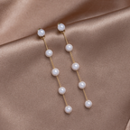 Pearl Drop Earrings with a Fine Gold-Tone Setting