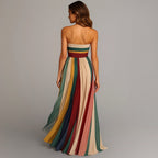 Striped Strapless Relaxed Maxi Dress