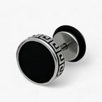 Round Titanium Steel Earrings with Vintage Finish