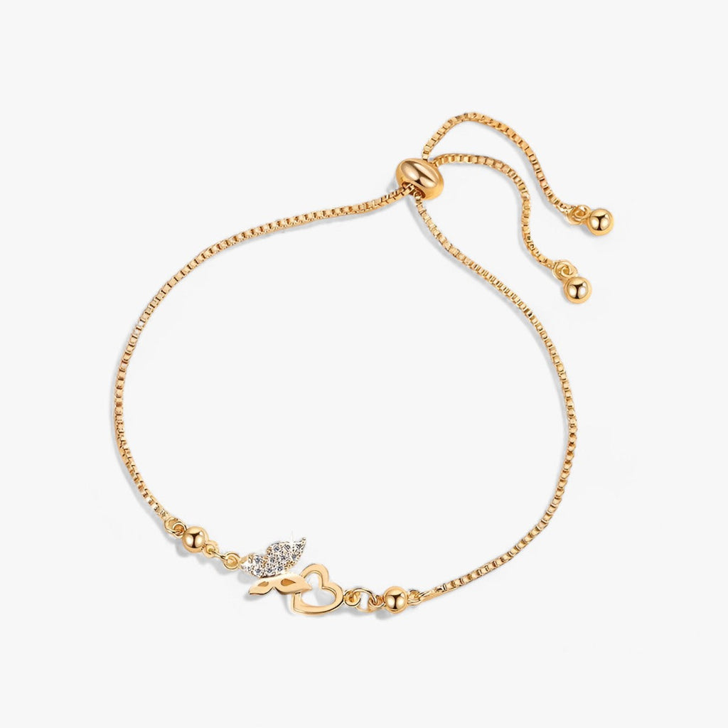 Vlinderarmband met zirkoon aan verstelbare ketting