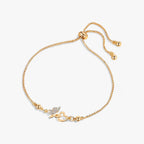 Vlinderarmband met zirkoon aan verstelbare ketting