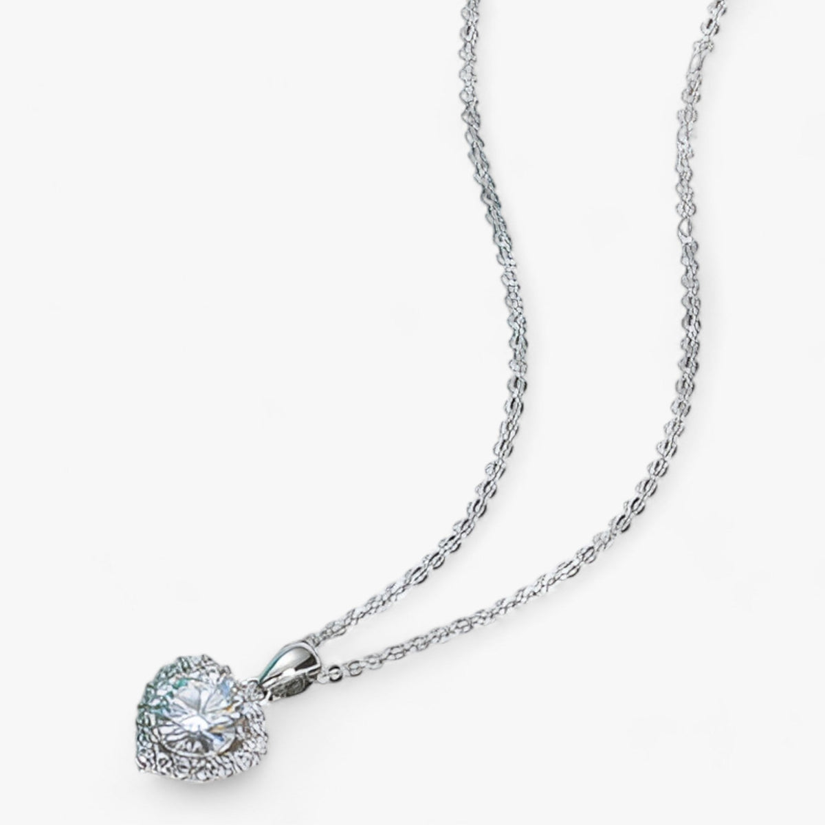 Moissaniet harthanger in sterling zilver