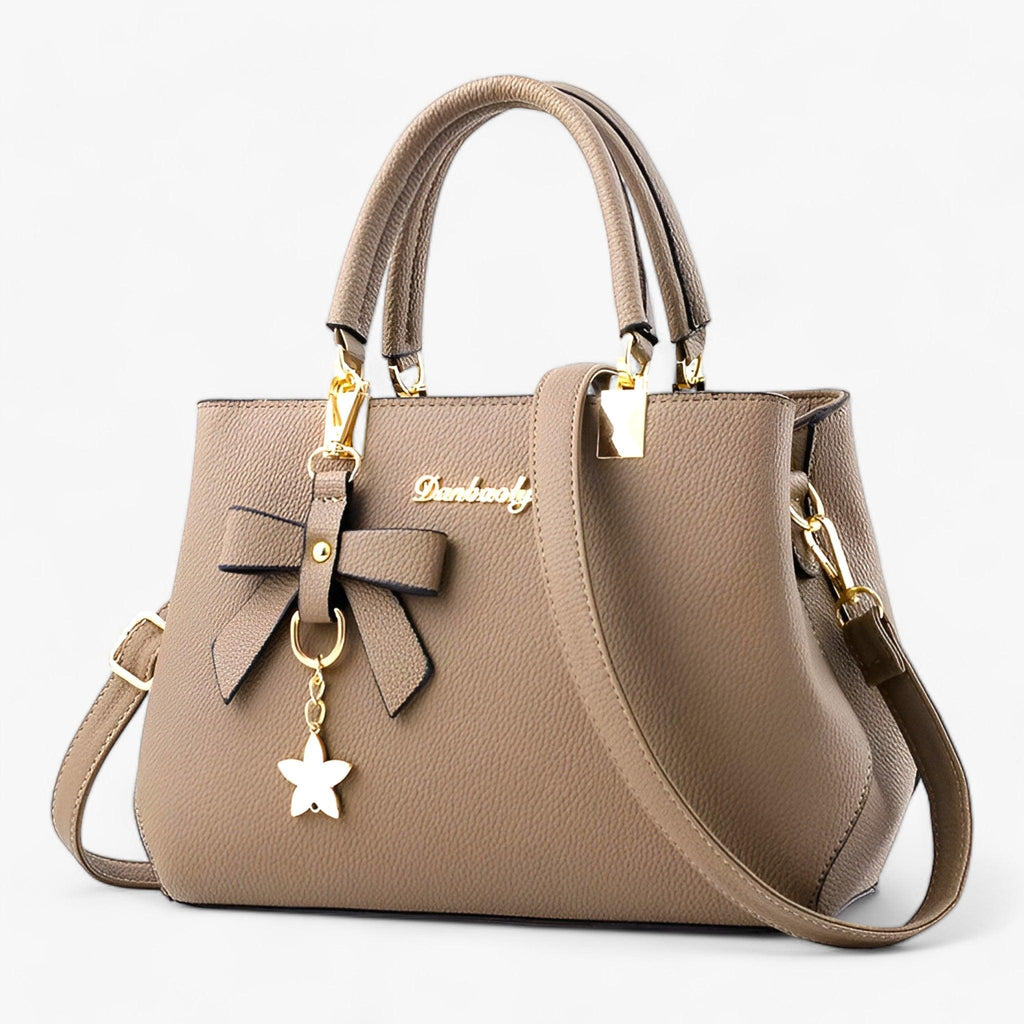 Women's Elegant Handbag and Crossbody Bag with Flower Charm