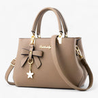 Women's Elegant Handbag and Crossbody Bag with Flower Charm