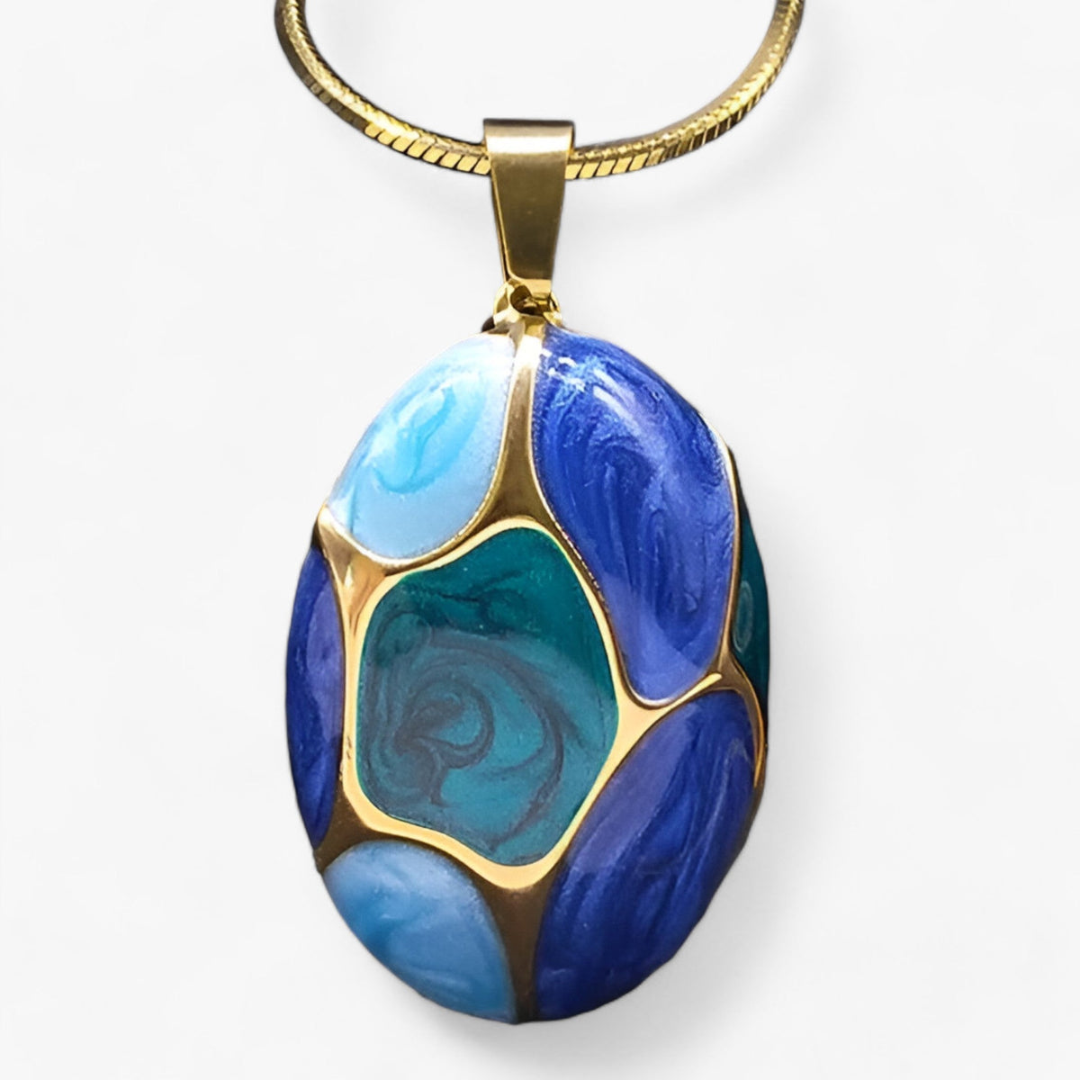 Ketting met bedelhanger in goudkleurig roestvrij staal