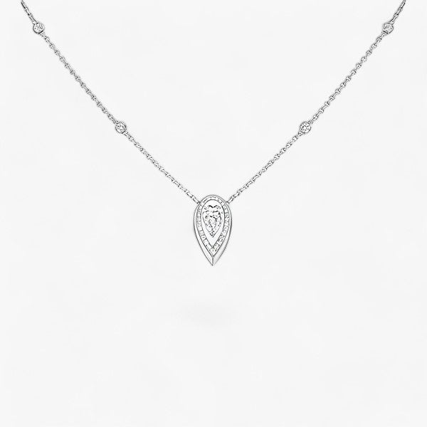 Ketting met druppelzirkoon in S925 sterling zilver