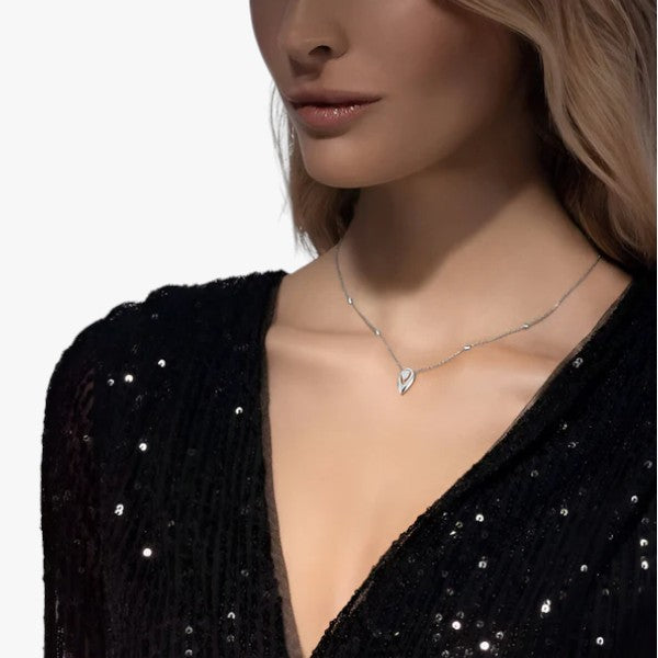 Ketting met druppelzirkoon in S925 sterling zilver