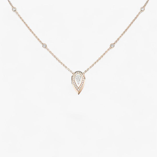 Ketting met druppelzirkoon in S925 sterling zilver