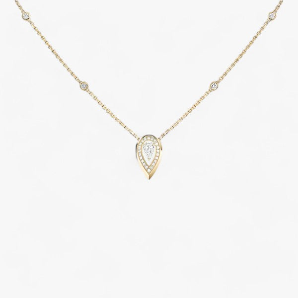 Ketting met druppelzirkoon in S925 sterling zilver