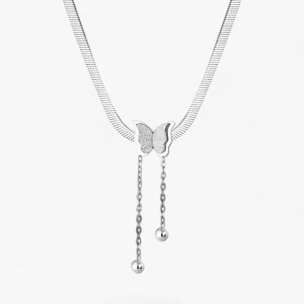 Ketting met vlinderhanger in goudkleurig roestvrij staal