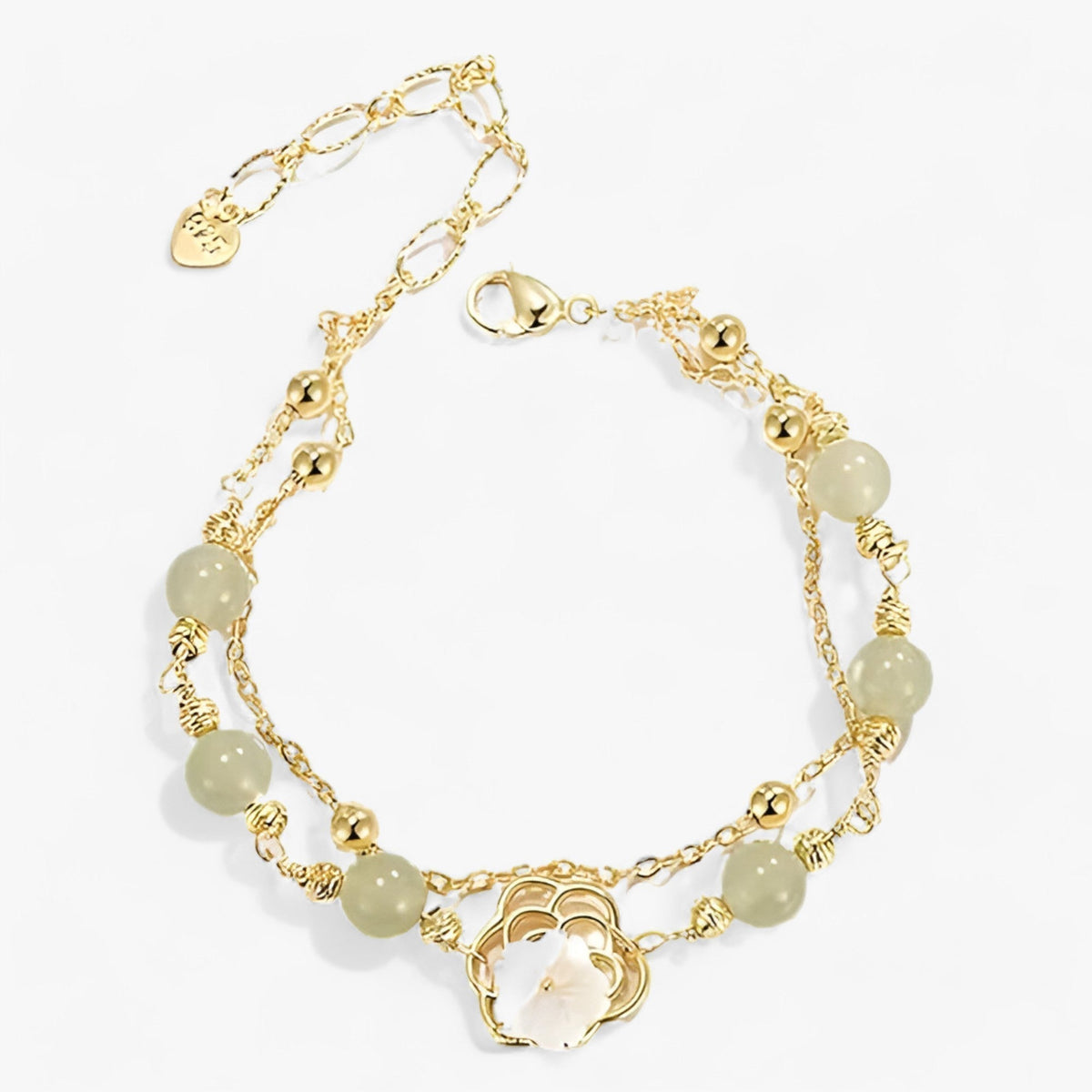 Tweelaagse bloemenarmband, handgemaakt
