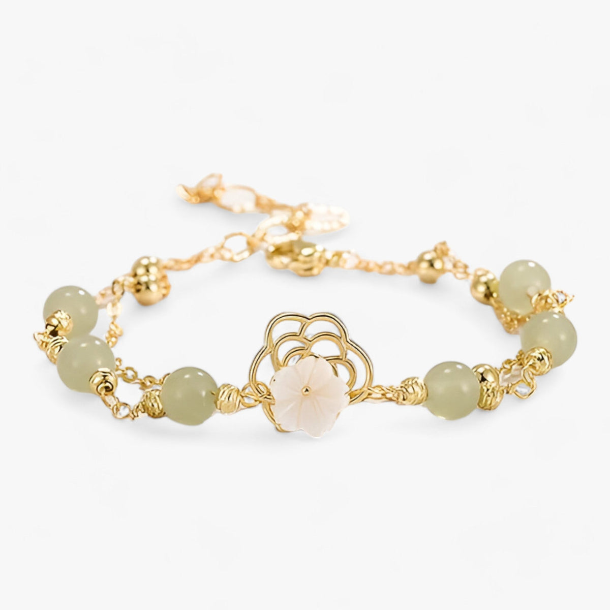 Tweelaagse bloemenarmband, handgemaakt