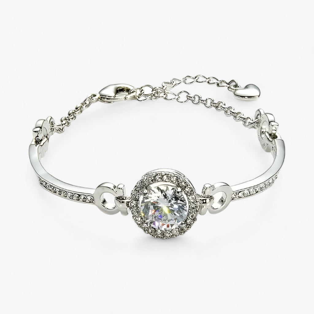 Armband met kristalzetting in geplateerd koper