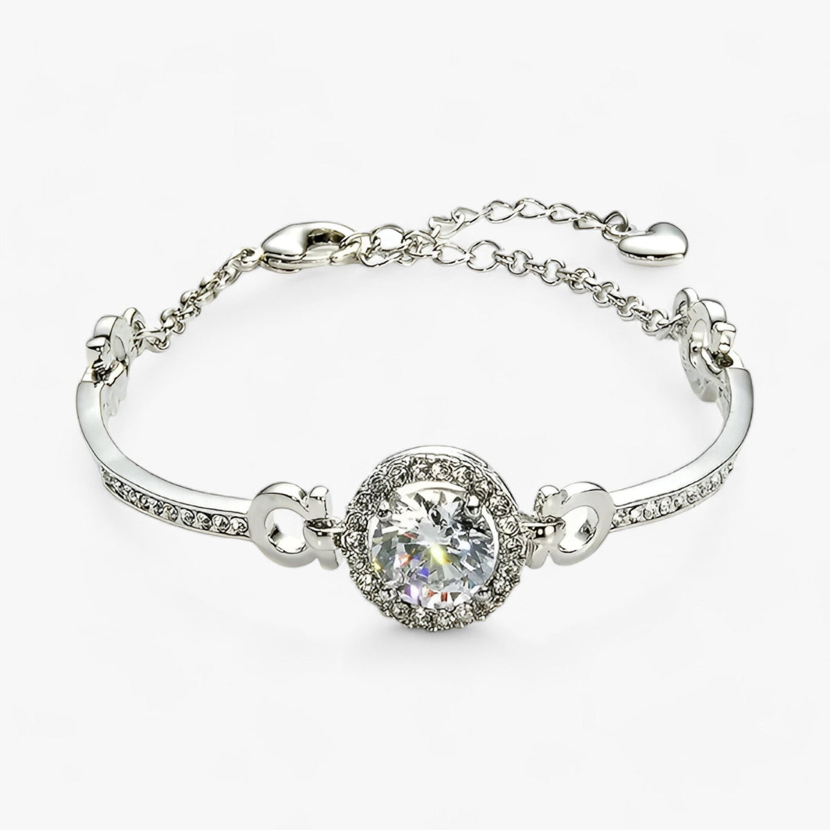 Armband met kristalzetting in geplateerd koper