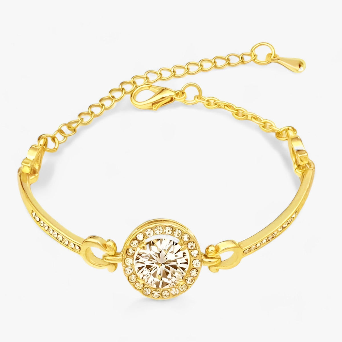 Armband met kristalzetting in geplateerd koper